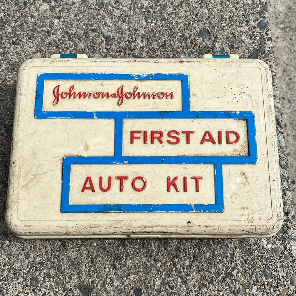 Johnson and Johnson first aid kit - from 64 years ago! 1960